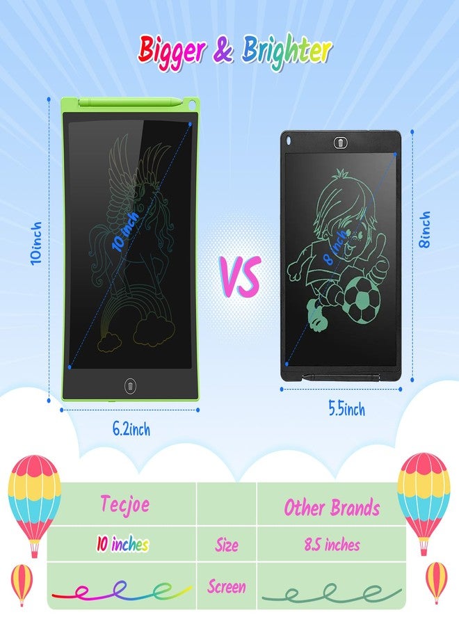 TECJOE 2 Pack LCD Writing Tablet, 10 Inch Colorful Doodle Board Drawing Tablet for Kids, Kids Travel Learning Toys Christmas Birthday Gifts for 3 4 5 6 Year Old Boys and Girls Toddlers - Image 3